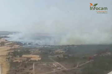 Un incendio de nivel 2 declarado en Selas (Guadalajara) obliga a evacuar Aragoncillo y a activar la UME