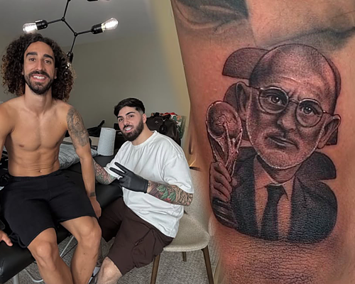 Cucurella cumple su promesa y se tatúa la cara de Luis de la Fuente tras ganar el Mundial