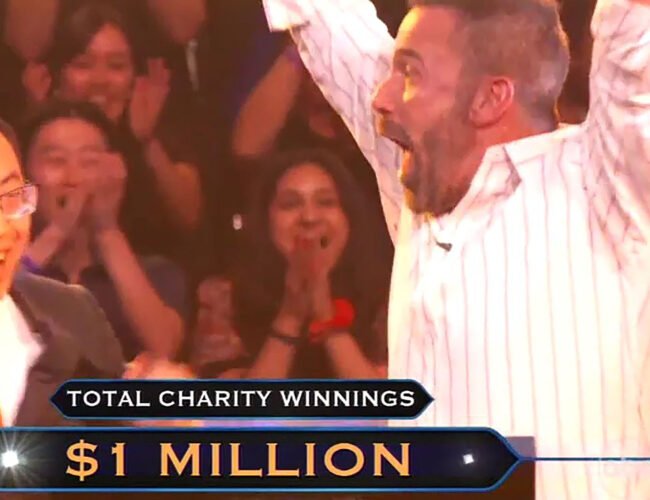 La increíble reacción de Ben Affleck al ganar un millón de dólares en el programa ¿Quién quiere ser millonario?