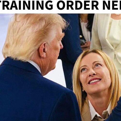 Trump calienta la cumbre de la OTAN burlándose de los ojitos que le pone Meloni: «Hace falta una orden de alejamiento»